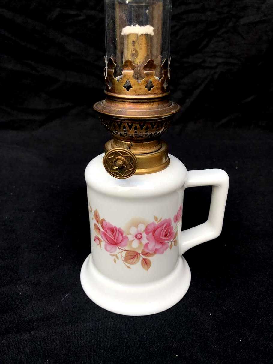 lampe à pétrole verre et céramique - Label Emmaüs