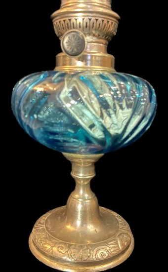 lampe à pétrole bol bleu clair translucide
